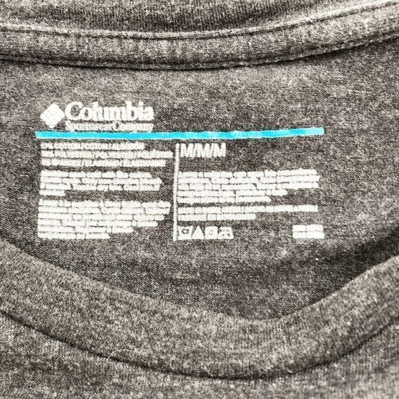 Columbia Mens Crew Neck Short Sleeve Pullover T-Shirt Cotton Gray Size Medium - Picture 5 of 5